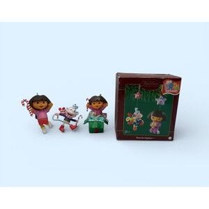 Dora the Explorer Christmas Holiday Ornaments Lot 4 VINTAGE Y2K